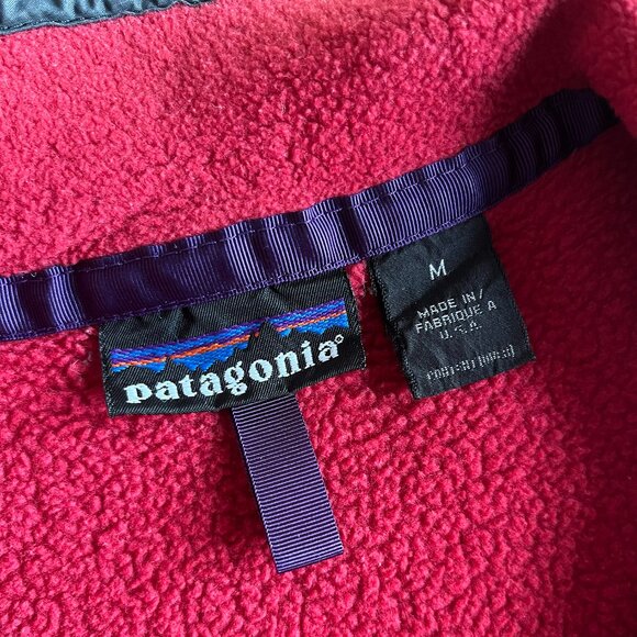 Patagonia vintage cranberry red Snap-T M - Picture 3 of 13